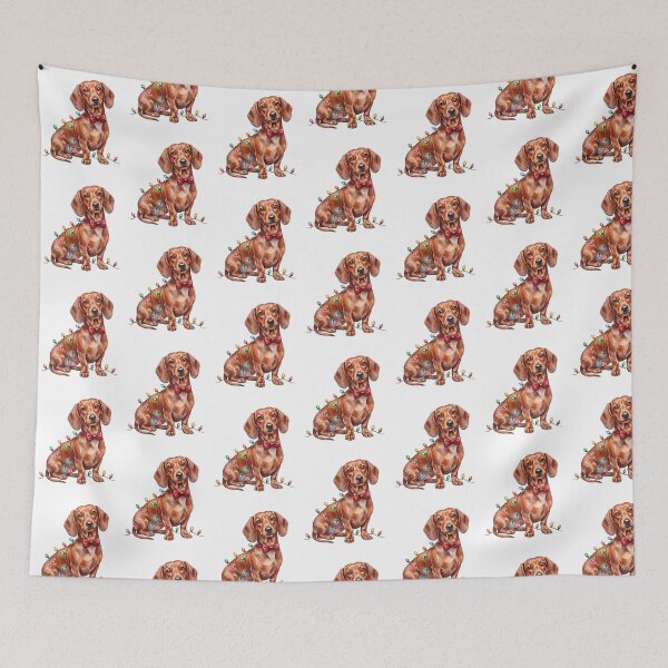 Item preview, Dachshund Christmas Lights Bowtie designed and sold by Tiffany Roy.