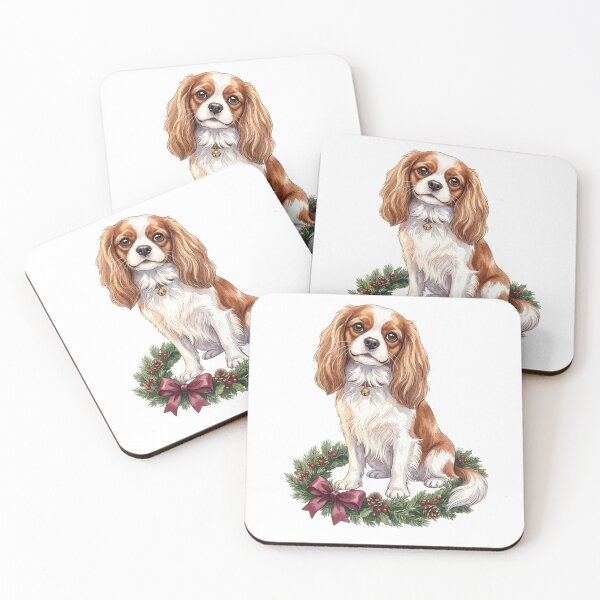 Item preview, Cavalier Dog Christmas Wreath designed and sold by Tiffany Roy.