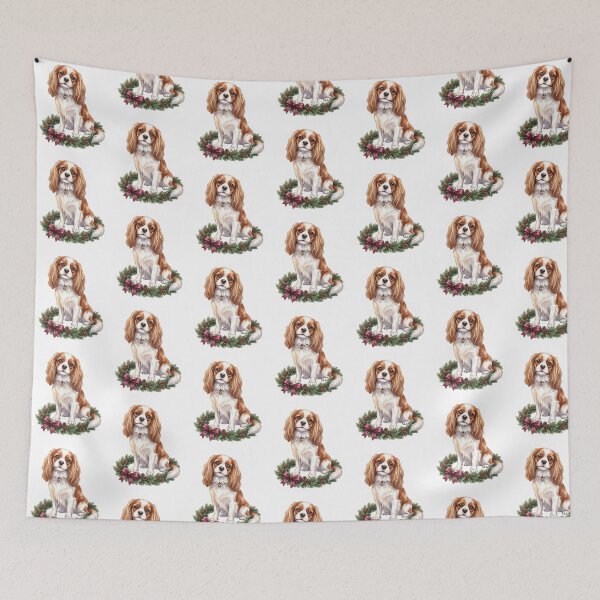 Item preview, Cavalier Dog Christmas Wreath designed and sold by Tiffany Roy.