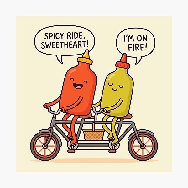 Item preview, Funny Ketchup Mustard Tandem Bike designed and sold by Amir Faysal.