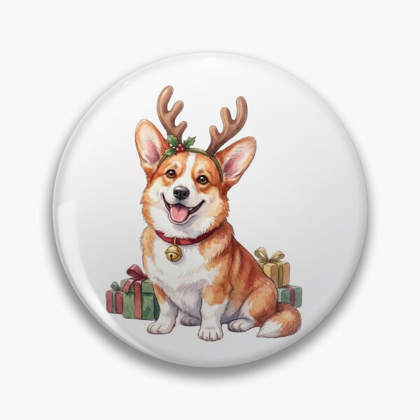 Item preview, Corgi Reindeer Antlers Christmas designed and sold by Tiffany Roy.