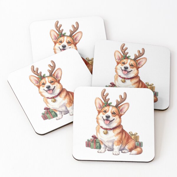 Item preview, Corgi Reindeer Antlers Christmas designed and sold by Tiffany Roy.