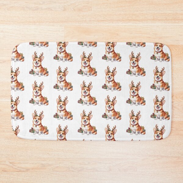 Item preview, Corgi Reindeer Antlers Christmas designed and sold by Tiffany Roy.