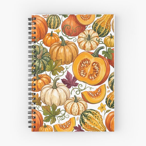 Item preview, Vintage Pumpkin Harvest Watercolor Pattern | Autumn Gourds & Fall Leaves designed and sold by HelgaCraftery.