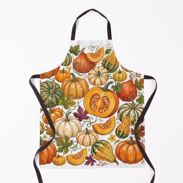 Item preview, Vintage Pumpkin Harvest Watercolor Pattern | Autumn Gourds & Fall Leaves designed and sold by HelgaCraftery.