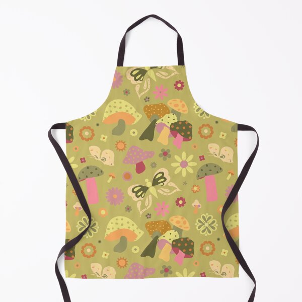 Item preview, 70's Kitschy Mushrooms + Daisy Floral in Lemongrass + Guava designed and sold by YesterdayColl.