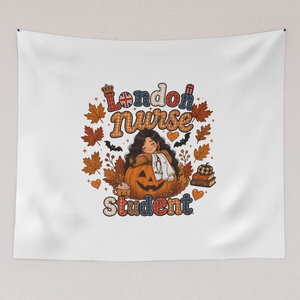 Item preview, London Nurse Student Autumn Pumpkin Halloween designed and sold by TheChalkyFox.