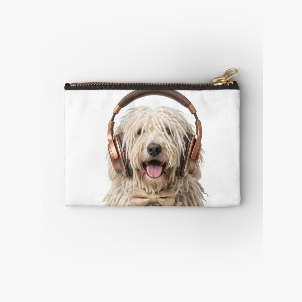 Item preview, Dapper Komondor Dog with Bronze Headphones designed and sold by Sulco Design.