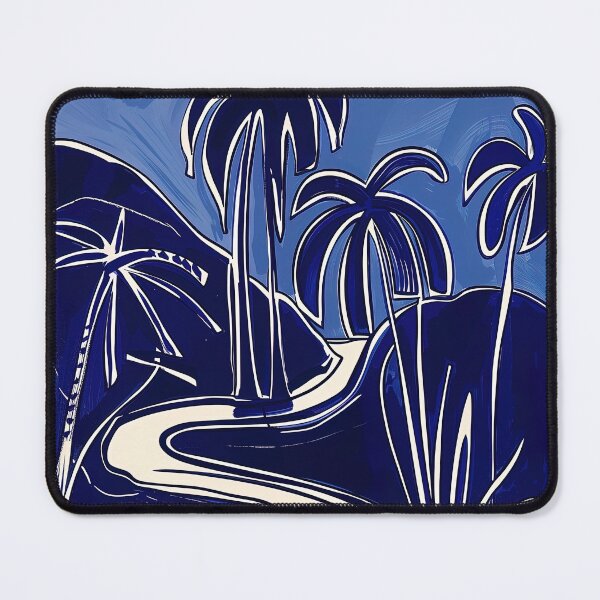 Item preview, Dominican Republic landscape - Blue Abstract Art designed and sold by shadow-bloom.