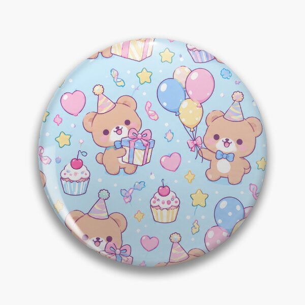 Item preview, Kawaii Birthday Bear Pattern designed and sold by Soft Berry Studio.