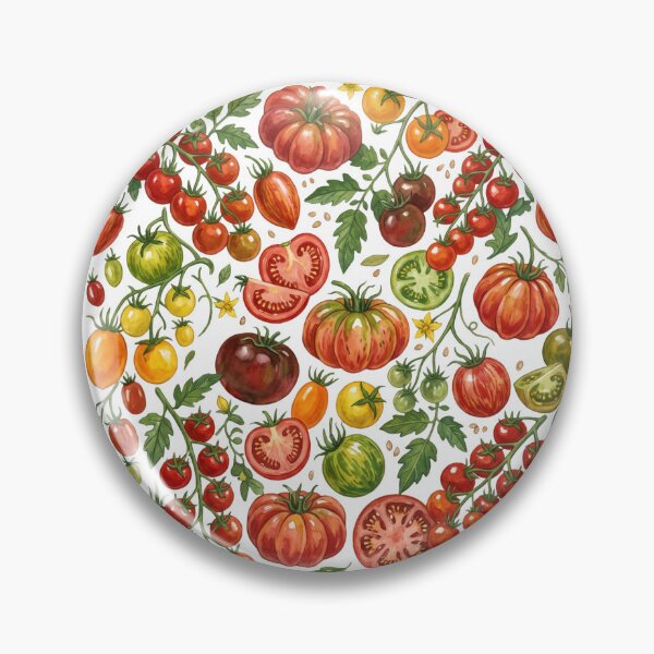 Item preview, Heirloom Tomato Watercolor Pattern | Botanical Tomatoes & Garden Harvest designed and sold by HelgaCraftery.