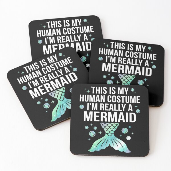 Item preview, This Is My Human Costume I'm Really A Mermaid Lazy Halloween Party T-Shirt    designed and sold by TeNovaStudio.
