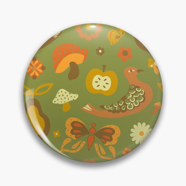 Item preview, 70's Groovy Day Birds in Avocado + Goldenrod designed and sold by YesterdayColl.