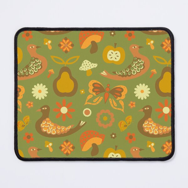 Item preview, 70's Groovy Day Birds in Avocado + Goldenrod designed and sold by YesterdayColl.