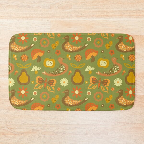 Item preview, 70's Groovy Day Birds in Avocado + Goldenrod designed and sold by YesterdayColl.