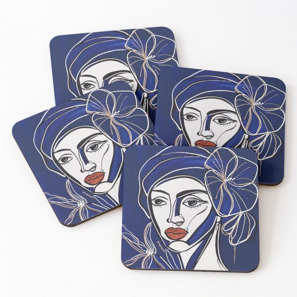 Item preview, Dominican woman - Blue Abstract Art designed and sold by shadow-bloom.