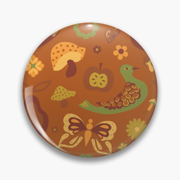 Item preview, 70's Groovy Day Birds in Rust + Avocado designed and sold by YesterdayColl.