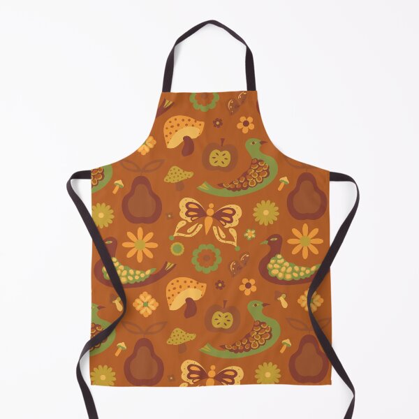Item preview, 70's Groovy Day Birds in Rust + Avocado designed and sold by YesterdayColl.