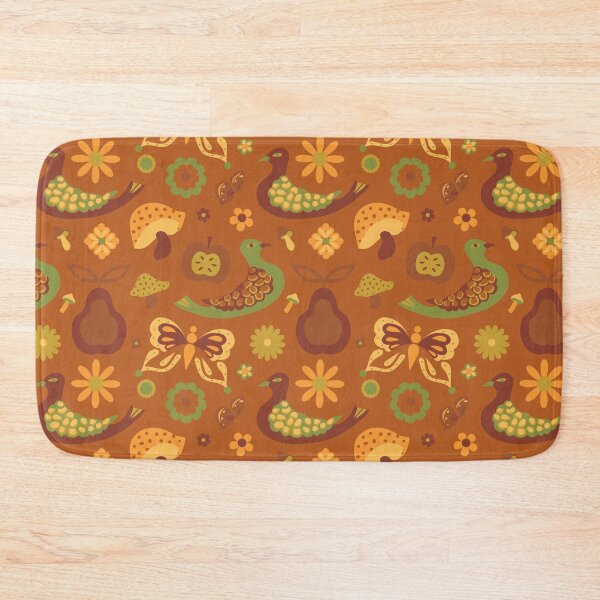 Item preview, 70's Groovy Day Birds in Rust + Avocado designed and sold by YesterdayColl.