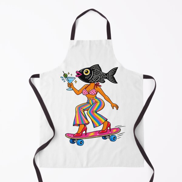 Item preview, Skater Fish Girl – Surreal Retro Pop Art designed and sold by SupplyCode.