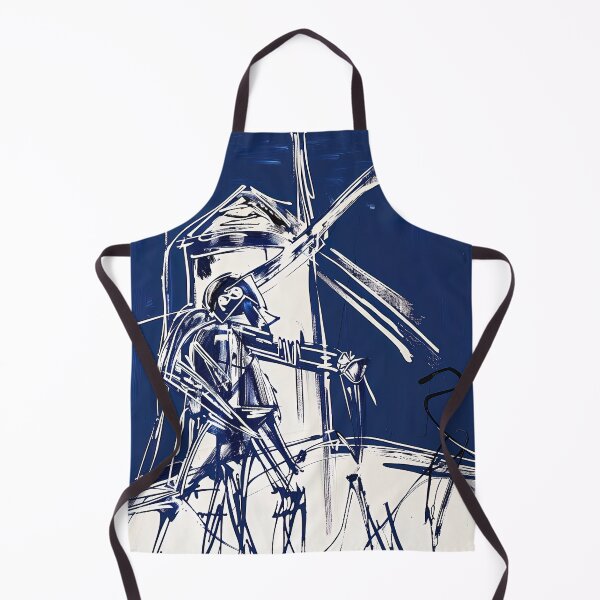 Item preview, Don Quixote and the windmill - Blue Abstract Art designed and sold by shadow-bloom.