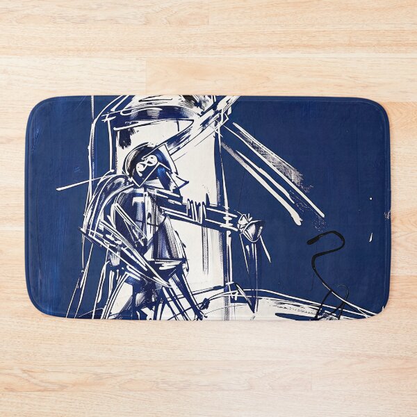Item preview, Don Quixote and the windmill - Blue Abstract Art designed and sold by shadow-bloom.