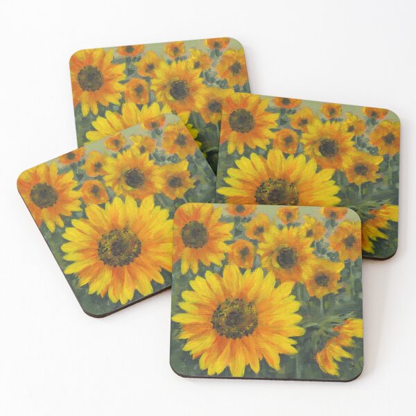 Item preview, Field full of bright sunflowers, one acrylic painting designed and sold by KarenKaspar.