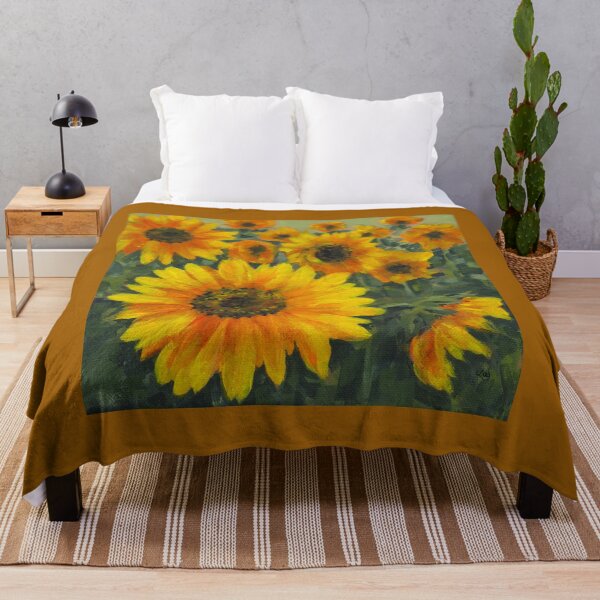 Item preview, Field full of bright sunflowers, one acrylic painting designed and sold by KarenKaspar.