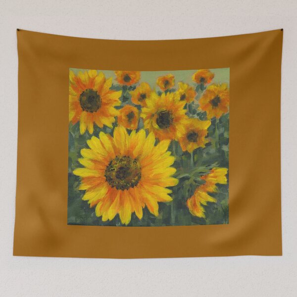 Item preview, Field full of bright sunflowers, one acrylic painting designed and sold by KarenKaspar.