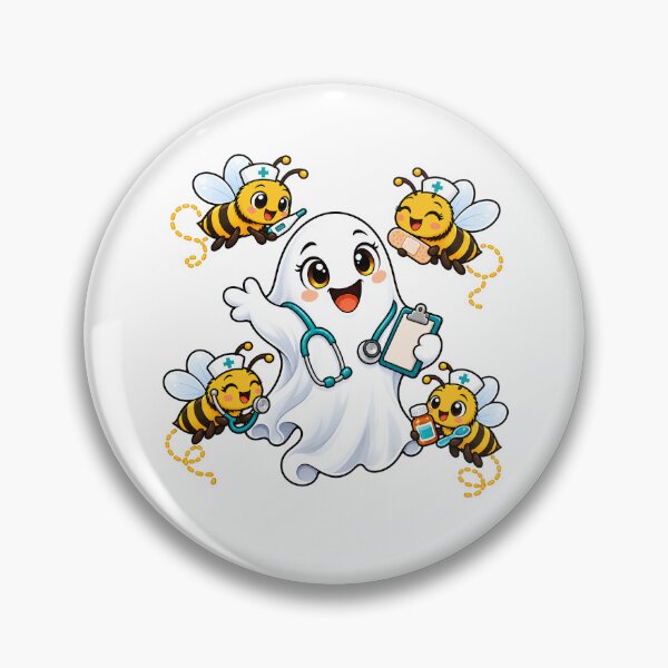 Item preview, Cute Nurse Ghost and Bees Halloween Nursing Medical Design designed and sold by MKCREAS.