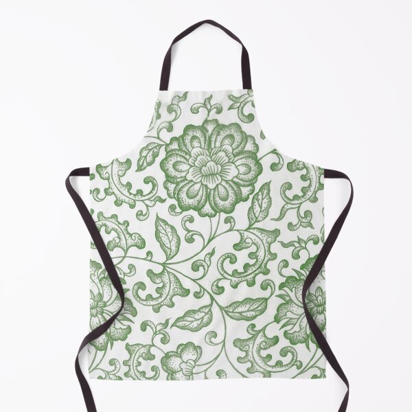 Item preview, Green Chinoiserie Peony Porcelain Pattern designed and sold by Fani*.