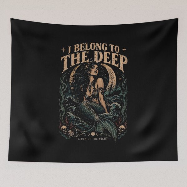 Item preview, Gothic Mermaid Siren – I Belong to the Deep Vintage Dark Fantasy designed and sold by AS94 Creative Designs.