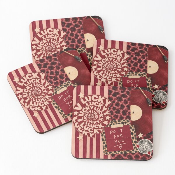 Item preview, Lucky Aesthetic - Vintage Burgundy Collage Square designed and sold by aztrends.