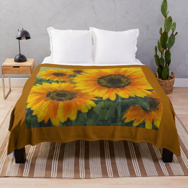 Item preview, Field full of bright sunflowers, two acrylic paintings designed and sold by KarenKaspar.
