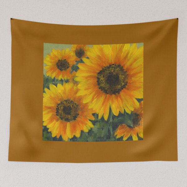Item preview, Field full of bright sunflowers, two acrylic paintings designed and sold by KarenKaspar.