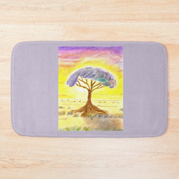 Item preview, Golden Tree At Sunset - Colorful Nature Landscape Art  designed and sold by Julia N.