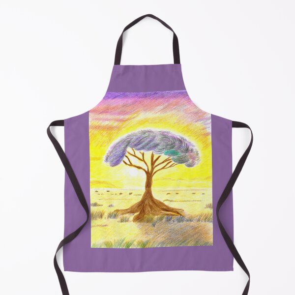 Item preview, Golden Tree At Sunset - Colorful Nature Landscape Art  designed and sold by Julia N.