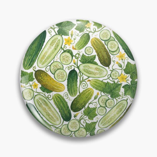 Item preview, Cucumber Harvest Watercolor Pattern | Botanical Cucumbers & Garden Vines designed and sold by HelgaCraftery.