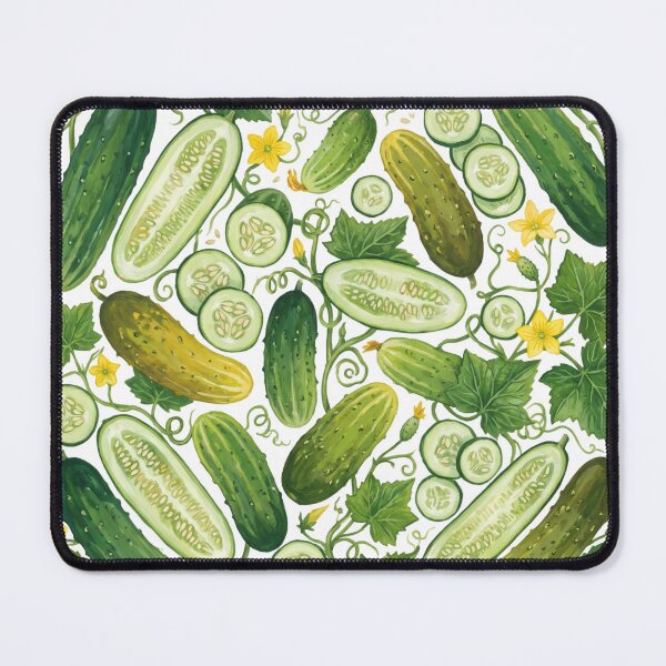 Item preview, Cucumber Harvest Watercolor Pattern | Botanical Cucumbers & Garden Vines designed and sold by HelgaCraftery.