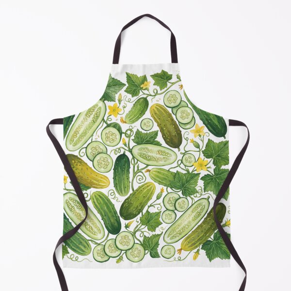 Item preview, Cucumber Harvest Watercolor Pattern | Botanical Cucumbers & Garden Vines designed and sold by HelgaCraftery.