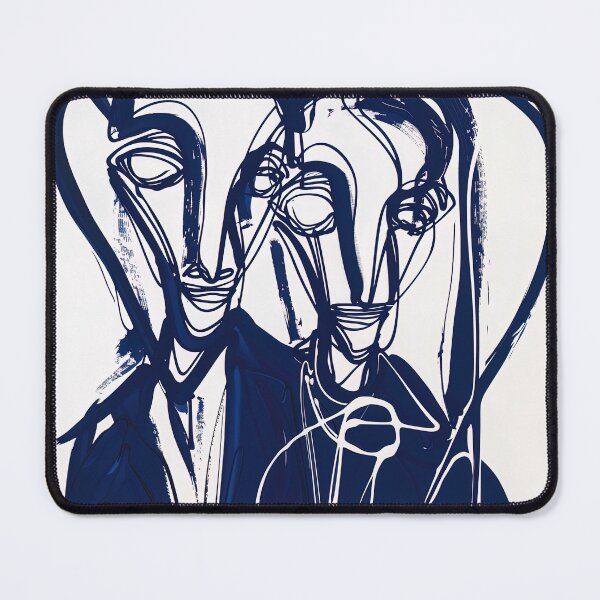 Item preview, Doppelganger, fantastic creature - Blue Abstract Art designed and sold by shadow-bloom.