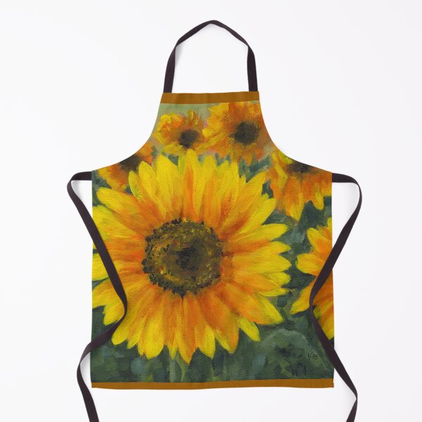 Item preview, Field full of bright sunflowers, three acrylic paintings designed and sold by KarenKaspar.