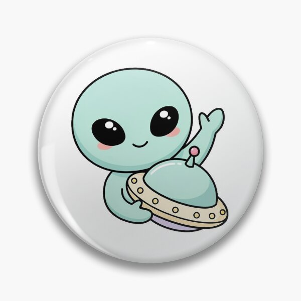 Item preview, Cute Kawaii Alien Waving with UFO designed and sold by Rariks.