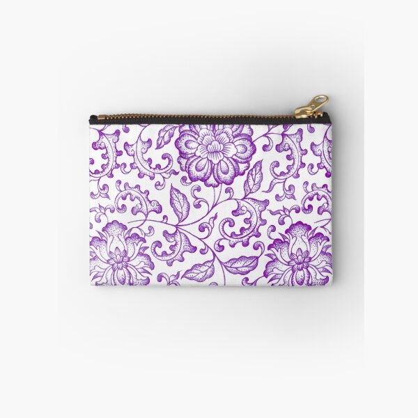 Item preview, Purple Chinoiserie Peony Porcelain Pattern designed and sold by Fani*.