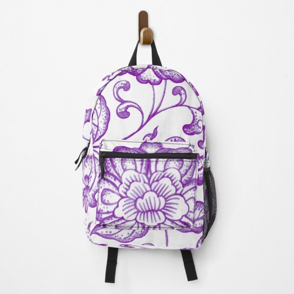 Item preview, Purple Chinoiserie Peony Porcelain Pattern designed and sold by Fani*.