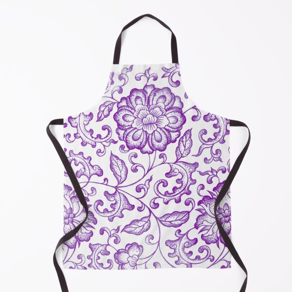 Item preview, Purple Chinoiserie Peony Porcelain Pattern designed and sold by Fani*.