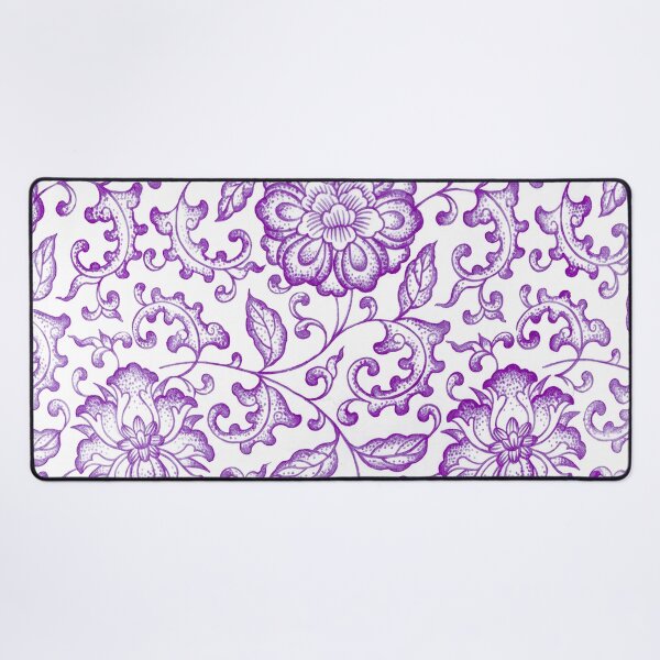 Item preview, Purple Chinoiserie Peony Porcelain Pattern designed and sold by Fani*.