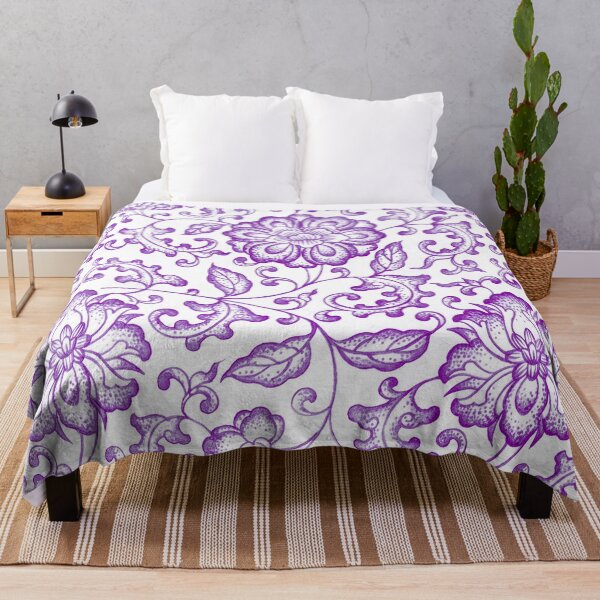 Item preview, Purple Chinoiserie Peony Porcelain Pattern designed and sold by Fani*.