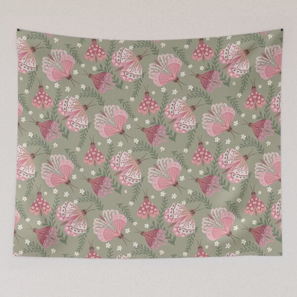 Item preview, Pink Butterfly Botanical Pattern designed and sold by Richa Hariani.