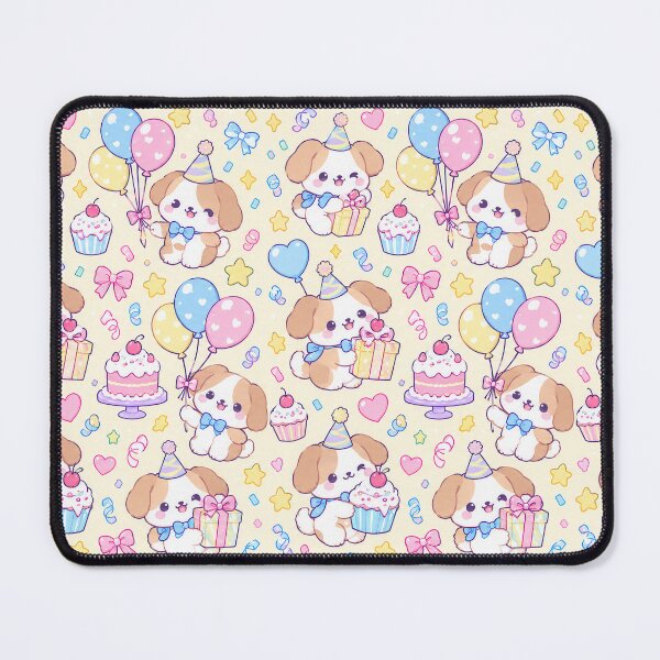 Item preview, Kawaii Birthday Puppy Pattern designed and sold by Soft Berry Studio.
